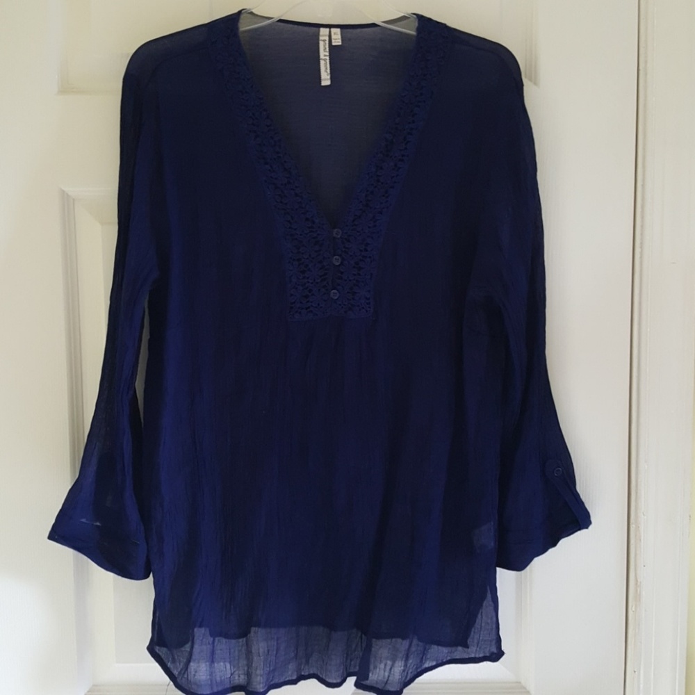 Navy tunic top